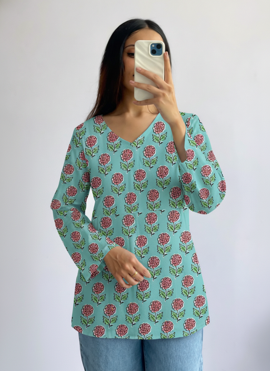 Aisha Printed Short Kurti